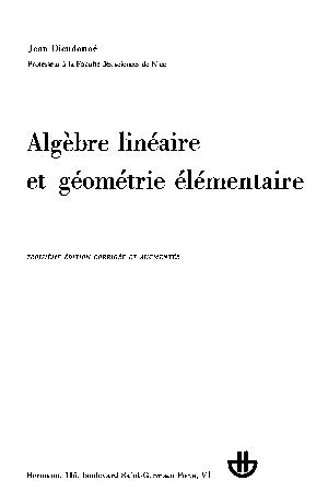 Thumbnail of book Algèbre Linéaire et Géométrie Élémentaire cover