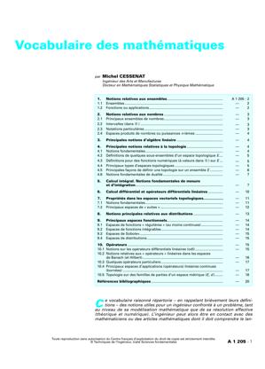 Thumbnail of book vocabulaire des mathématiques cover