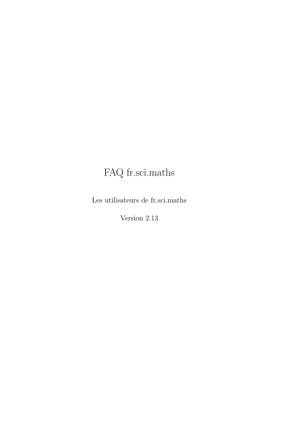 Thumbnail of book FAQdefr.sci.maths cover