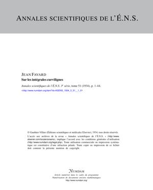 Thumbnail of book Sur les intégrales curvilignes cover