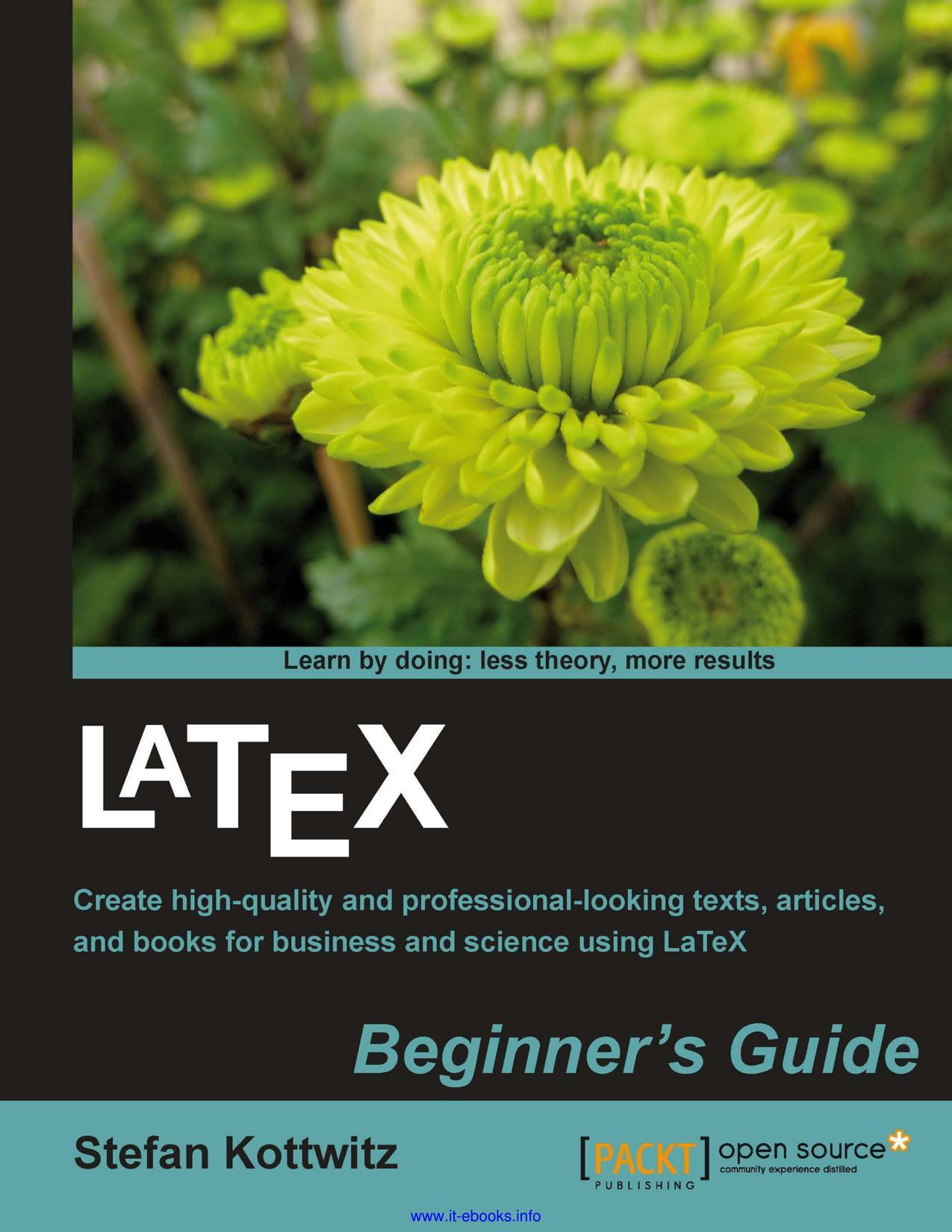 Thumbnail of book LaTeX Beginner's Guide - Stefan Kottwitz cover