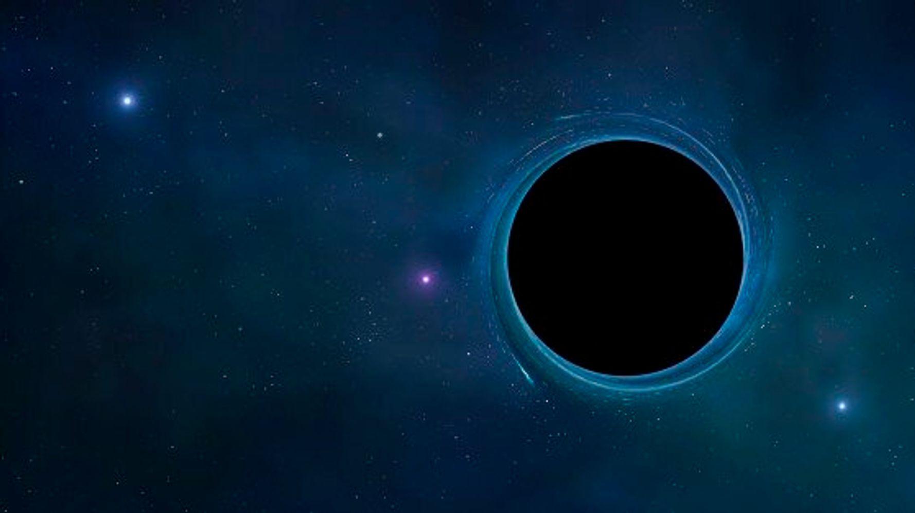 Banner of super massive spinning black hole as simulated by NASA