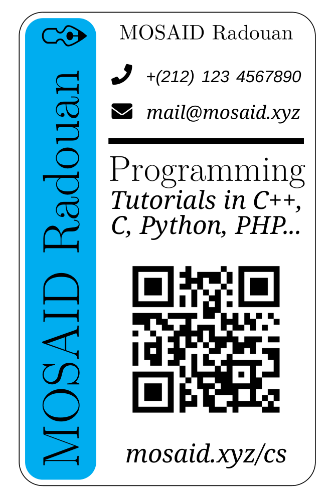 Business card using Latex and tikz