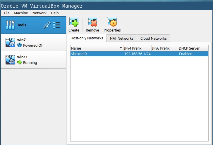 Host-Only Network Creation