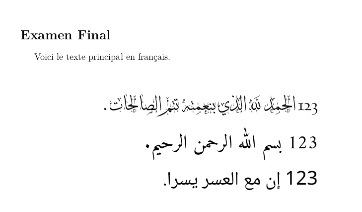 Latex arabic fonts example